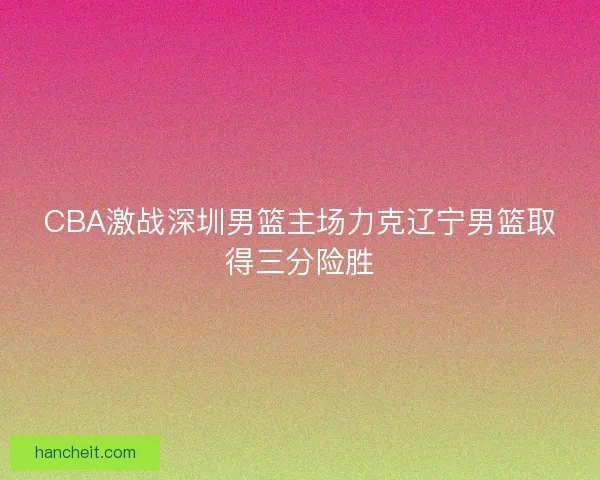 CBA激战深圳男篮主场力克辽宁男篮取得三分险胜